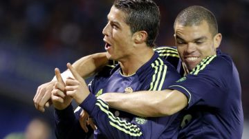 El delantero portugués del Real Madrid Cristiano Ronaldo celebra el gol marcado ante el Celta de Vigo.