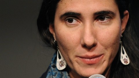 La bloguera cubana Yoani Sanchez Cordero participa en un conversatorio en la escuela de periodismo de la Universidad de Columbia  en Nueva York.