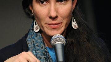 La bloguera cubana Yoani Sanchez Cordero participa en un conversatorio en la escuela de periodismo de la Universidad de Columbia  en Nueva York.