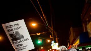 Manifestantes en la zona de Flatbush, Brooklyn.