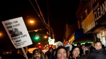 Manifestantes en la zona de Flatbush, Brooklyn.