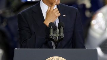 El presidente estadounidense, Barack Obama, cuando daba un discurso en el Laboratorio Nacional Argonne, Illinois, EE.UU.