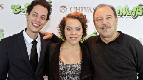 Flaco Navaja, Julia Ahumada y Rubén Blades durante la presentación de de  "East WillyB".