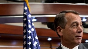 El presidente del Congreso,  John Boehner, de Ohio, tras la aprobación del presupuesto federal.