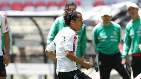 La selección mexicana entrenó en la cancha del Estadio Azteca