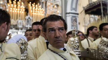 El actor malagueño Antonio Banderas ha cumplido también este año con la Semana Santa.