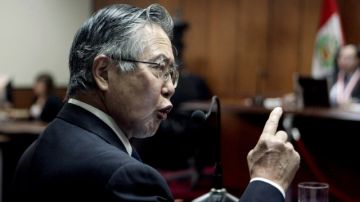 Alberto Fujimori en  una intervención cuando se realizó el juicio en su contra.
