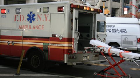 Ambulancia en Kings County Hospital.