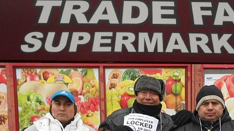 Los carniceros de Trade Fair, en plena huelga, exigen nuevo contrato laboral.