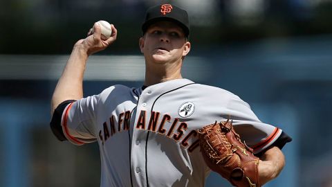 El lanzador de los Gigantes de San Francisco Matt Cain.