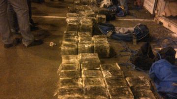 Paquetes de cocaína decomisados por agentes de la Dirección Nacional de Control de Drogas y que iban para Italia, según las autoridades.