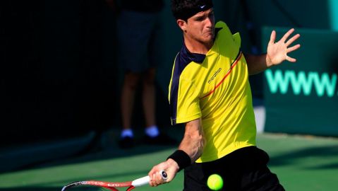 Chile y Ecuador quieren imponerse en la Zona 1 de la Copa Davis. En la foto, el ecuatoriano Emilio Gómez.