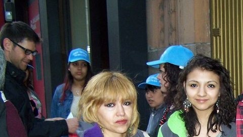 Héctor Soria, su esposa Cecilia López y sus hijas Diana y Paola en pie de lucha, unidos, por la reforma migratoria.