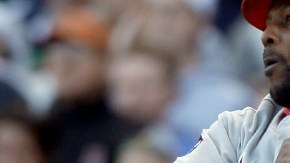 El dominicano Vladimir Guerrero cuando defendía a los Angelinos.