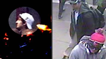 A la izquierda, con la gorra blanca, el sospechoso 2. Con gorra negra, al lado, el sospechoso identificado por el FBI como 1.