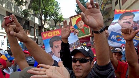Simpatizantes de Maduro en las calles de Caracas.