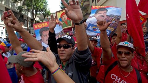 Simpatizantes de Maduro en las calles de Caracas.