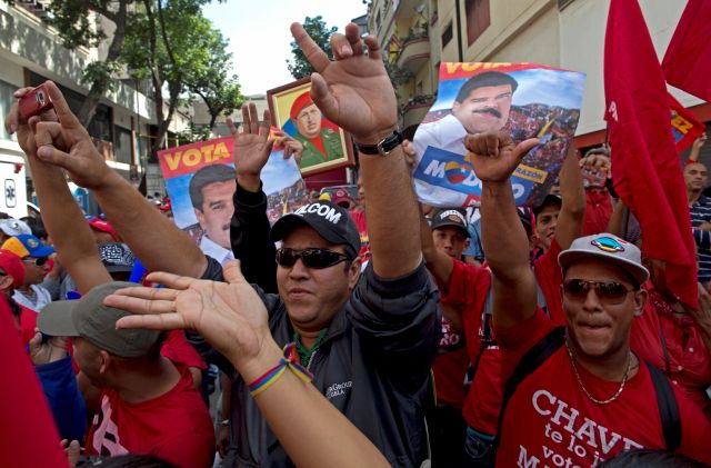 Simpatizantes de Maduro en las calles de Caracas.