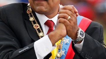 Nicolás Maduro durante una ceremonia militar el día de su posesión.