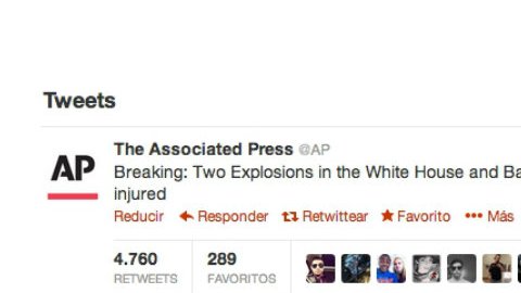 Así lució por instantes la cuenta de Twitter de AP