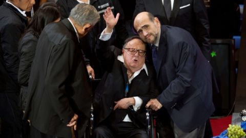 Roberto Gómez Bolaños, en febrero, en un homenaje celebrado en México.