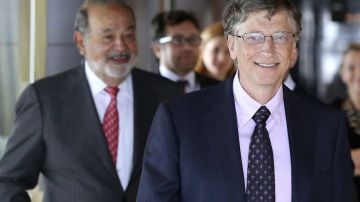 Bill Gates (derecha) y el mexicano Carlos Slim Helú.