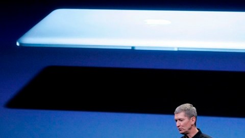 El CEO de Apple, Tim Cook, en una presentación en California.