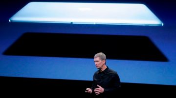El CEO de Apple, Tim Cook, en una presentación en California.