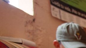 Un migrante herido se recupera en un refugio de Acayucan, Veracruz.