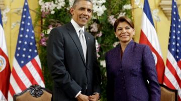 El presidente de Estados Unidos, Barack Obama, y la presidenta de Costa Rica, Laura Chinchilla.