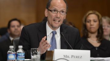 Thomas Pérez, nominado como secretario de Trabajo de EEUU, comparece ante el Comité del Senado estadounidense de Sanidad, Educación, Trabajo y Pensiones, en el Capitolio.