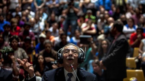 El exgeneral golpista José Efraín Ríos Montt durante su comparecencia ayer al juicio que se sigue en su contra.