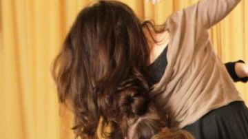 Los bailarines de la compañía de baile Luna Negra.