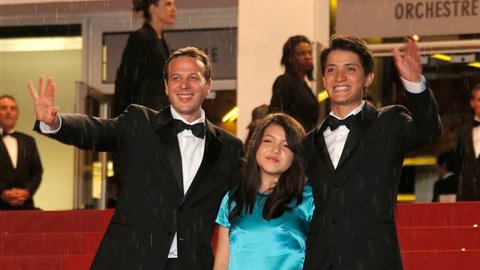 Armando Espitia, Andrea Vergara y Amat Escalante presentaron la película "Heli" esta noche de jueves en la riviera Francesa