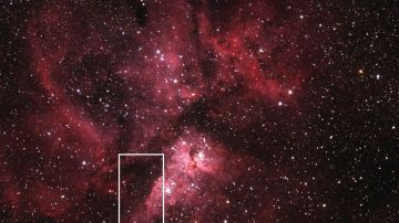 El asteroide 2012 DA14 y la nebulosa Eta Carinae.