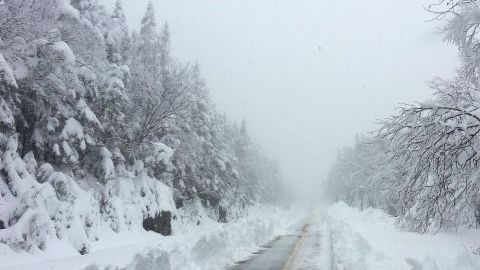 El portavoz dijo que el área de Mount Mansfield, en Stowe, Vermont, registró 13.2 pulgadas de nieve el domingo.