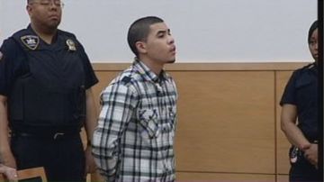 Andrew López en la corte esta mañana, cuando fue sentenciado a cadena perpetua.