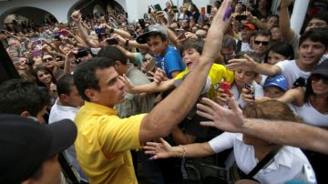 El candidato opositor Henrique Capriles durante la pasada campaña electoral.