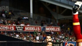 El jugador de la selección española Sergio Ramos se luce con una espectacular chilena