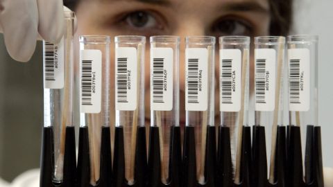 Una investigadora realiza pruebas de ADN en un laboratorio de Fráncfort, Alemania.
