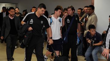 El astro   Lionel Messi  y la selección argentina a su llegada a Guatemala, donde jugarán hoy un encuentro amistoso ante los chapines.