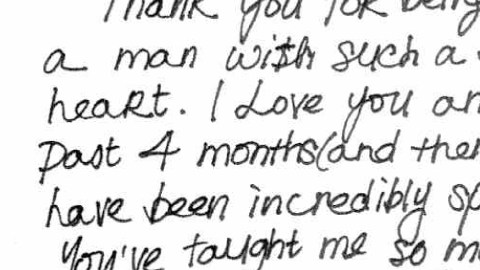 Una carta de Sylvie Cachay a su novio.