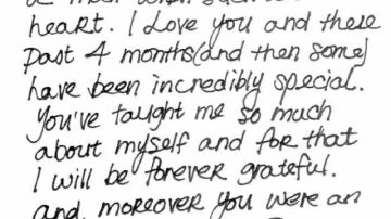 Una carta de Sylvie Cachay a su novio.