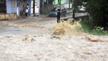 El río Carneros, que atraviesa el popular barrio de San Bruno en Xalapa, se salió de cauce debió a las lluvias que está provocando la tormenta Barry.