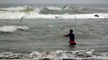 El ojo de la tormenta tropical Barry tocó tierra esta mañana en la costa de Veracruz.