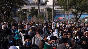Manifestantes en Sao Paulo.