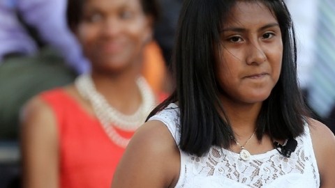 Kenia Castillo, estudiante de octavo grado, trabajó en la campaña.