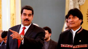 El presidente de Venezuela, Nicolás Maduro (izq.), y el de Bolivia, Evo Morales, estuvieron juntos en una cumbre en Rusia el pasado 1 de julio.