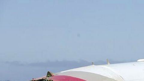 El Boeing 777 se estrelló contra la escollera antes del inicio de la pista de aterrizaje, cayó, giró y se incendió.