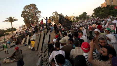 Una manifestación en apoyo al derrocado presidente, Mohamed Mursi.